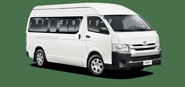 White Toyota Hiace 12-seater van in the Henderson Taxi fleet